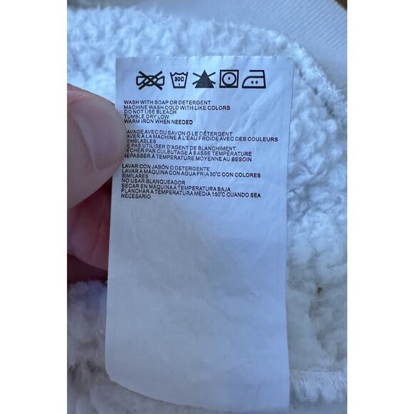 Roxy Hooded Fleece Vest Size Medium Women’s White Full Zip - Picture 4 of 7